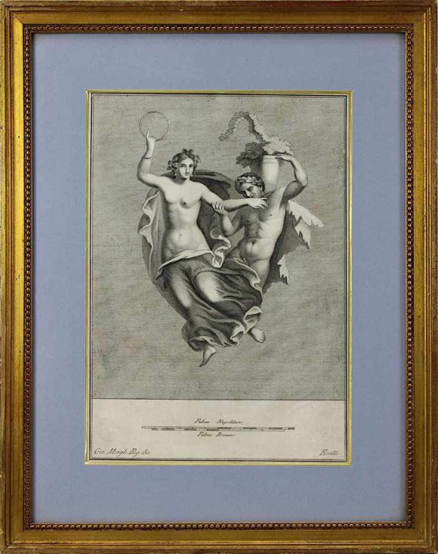 Mythologische Szene nach der Antike, Kupferstich des 18. Jh. nach Johann Dominicus Fiorillo (1748-