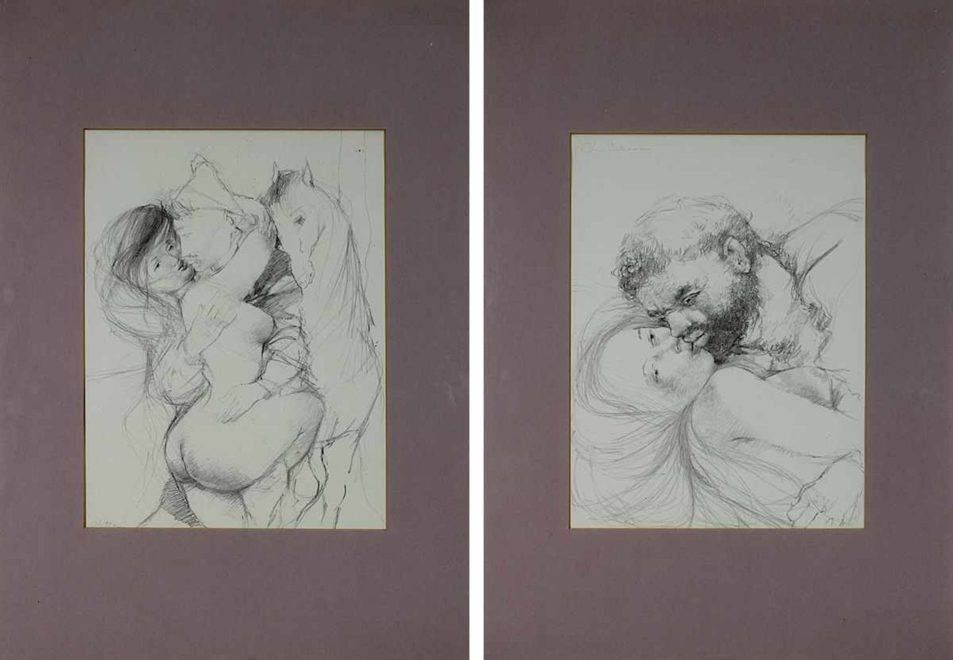 Bachmann, Otto (Luzern 1915 - 1996 Ascona), zwei Lithographien (wohl zu Otello-Inszenierung in