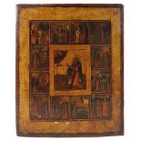 Ikone, Vita des Heiligen Sergius von Radonesch, Russland 19. Jh., Tempera auf Holz, 35 x 28 cm,