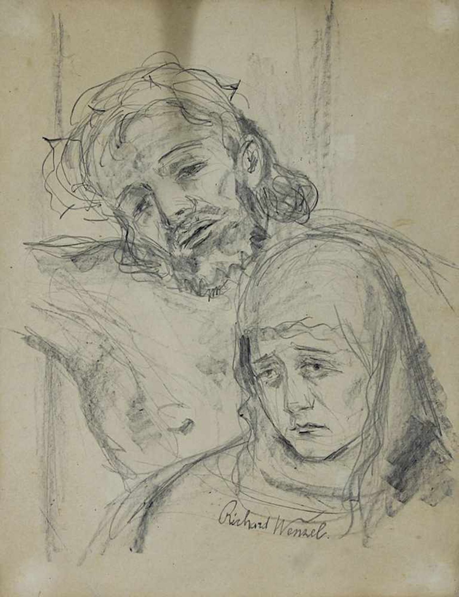 Wenzel, Richard (Leubnitz bei Dresden 1889 - 1934 Saarbrücken), Christus und Maria, - Bild 2 aus 2