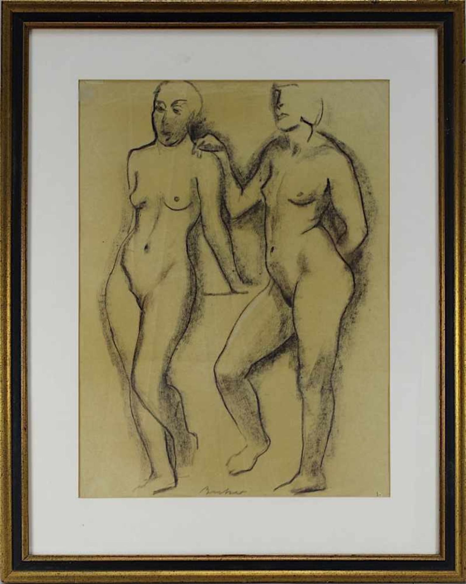 Becker, Richard (Wiebelskirchen 1888 - 1956 Saarbrücken), Zwei weibliche Akte, Kohlezeichnung, am