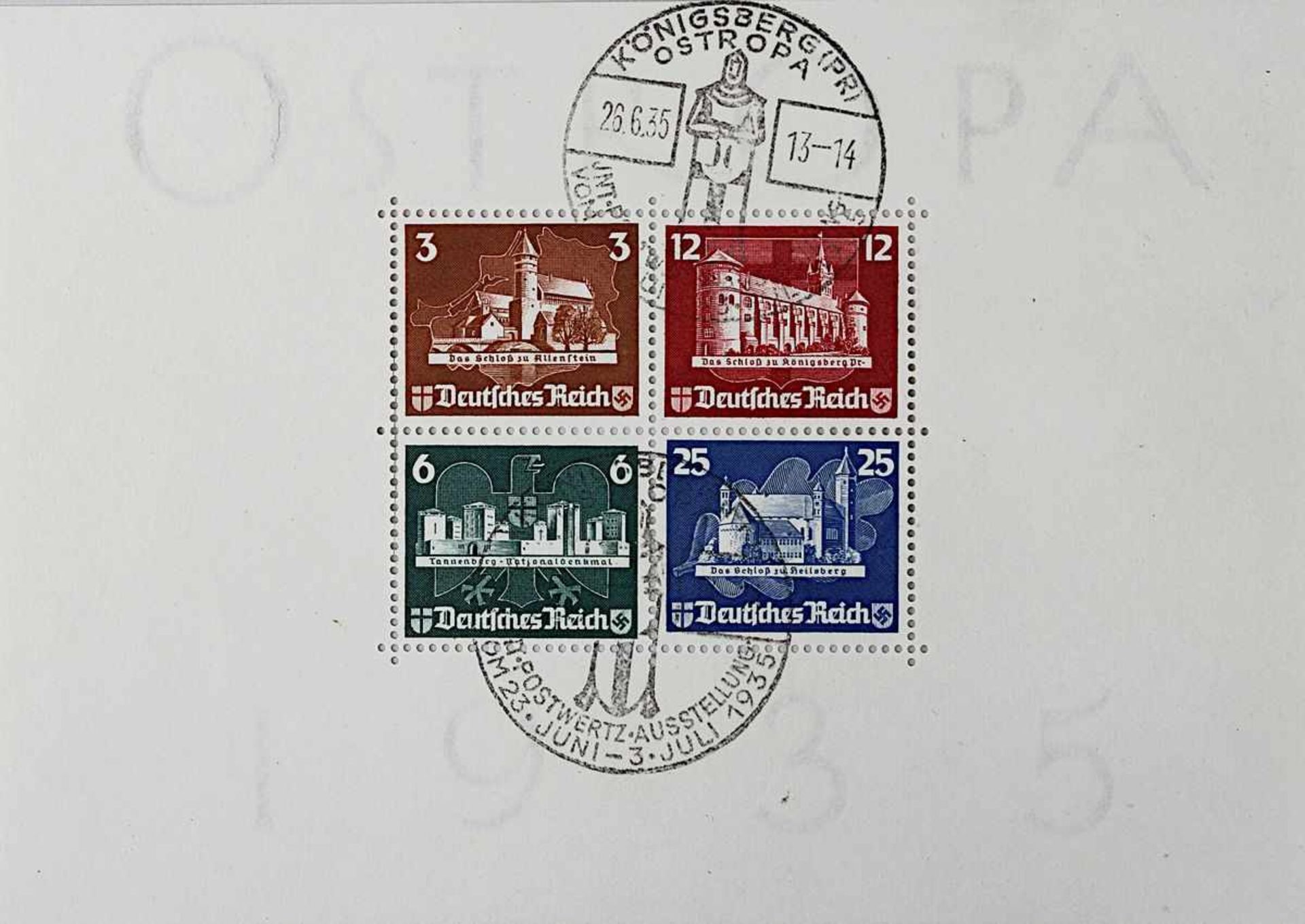 Briefmarken-Lindner-Falzlos-Album, über 1000 Marken und Blöcke, Deutsches Reich 1933 bis 1945 und
