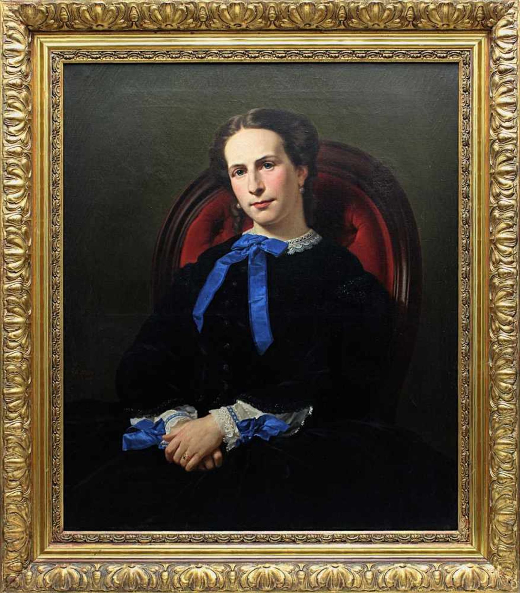 Gonin, Francesco (Turin 1808 - 1889 Giaveno), Halbporträt einer Dame der Gesellschaft, Öl auf