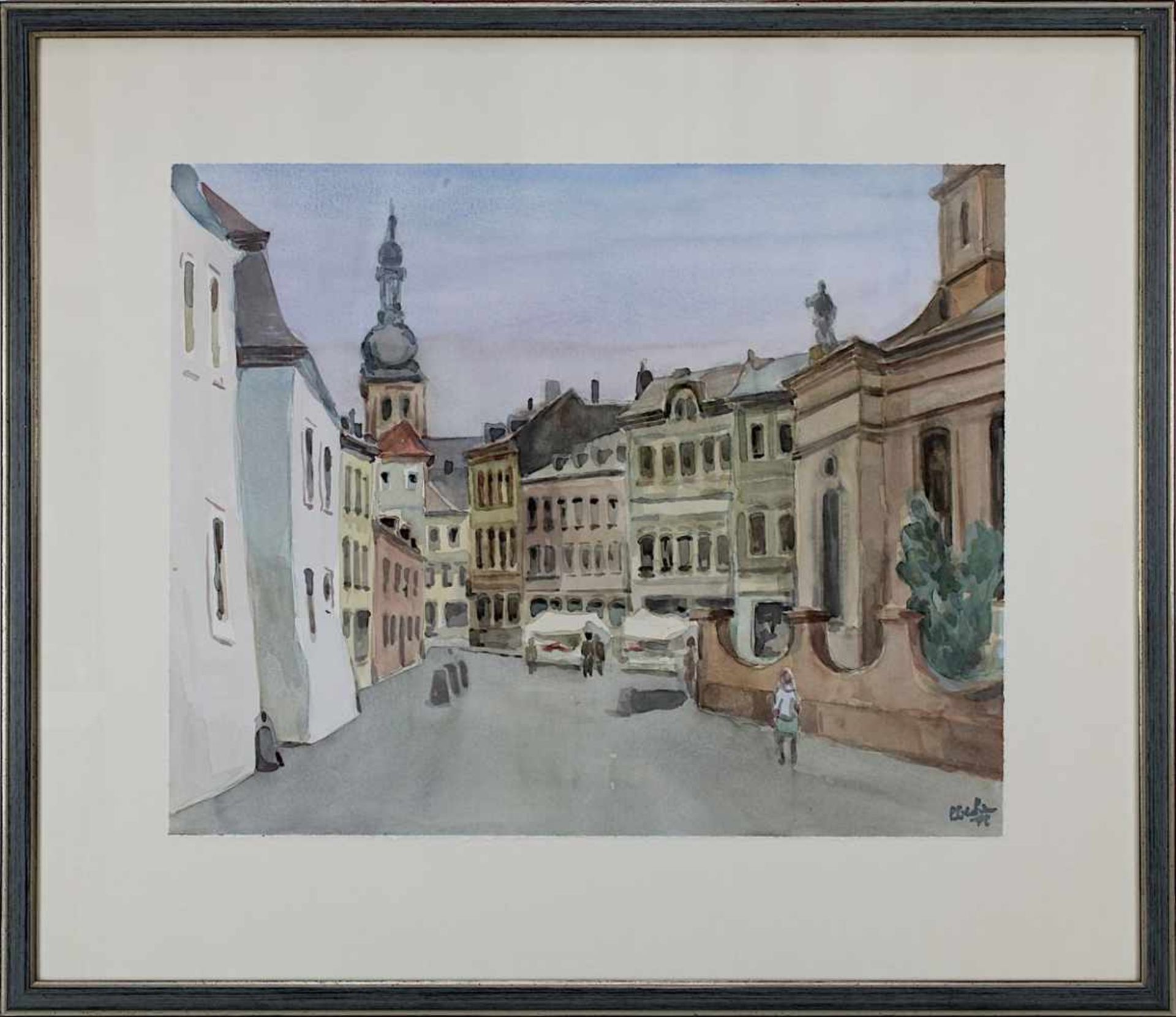 Eberle, Richard (Sulzbach-Altenwald 1918 - 2001 Saarbrücken), Blick in die Türkenstraße mit der
