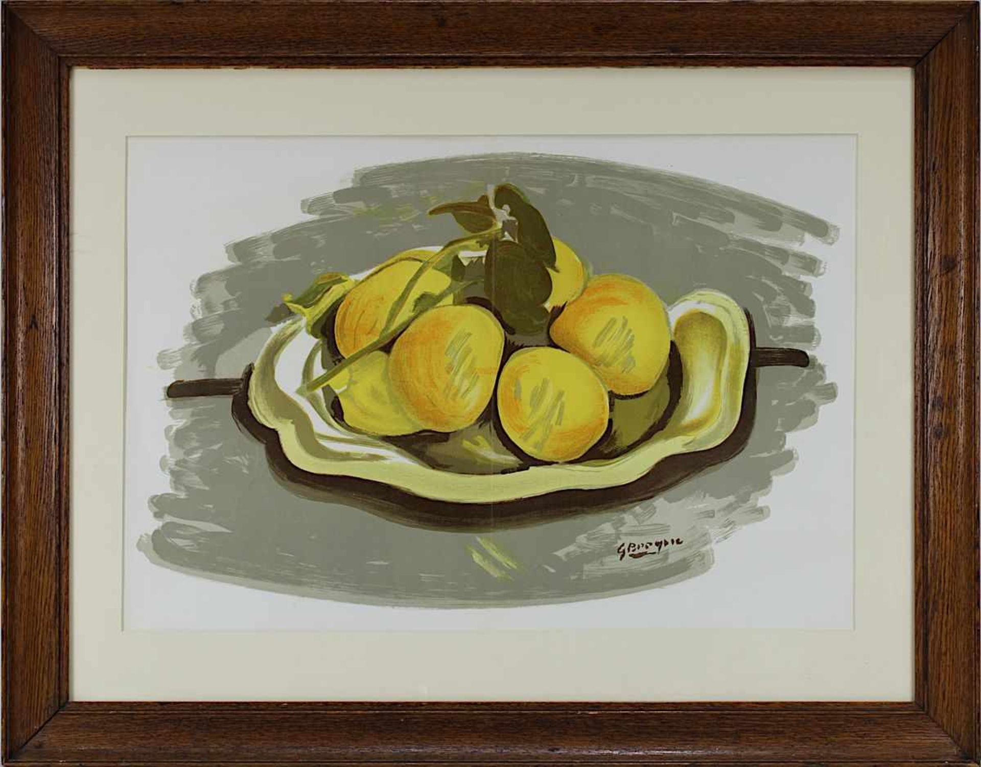 Braque, George (1882 Argenteuil - 1963 Paris), "Corbail de Fruits", Farblithographie, bei Mourlot,