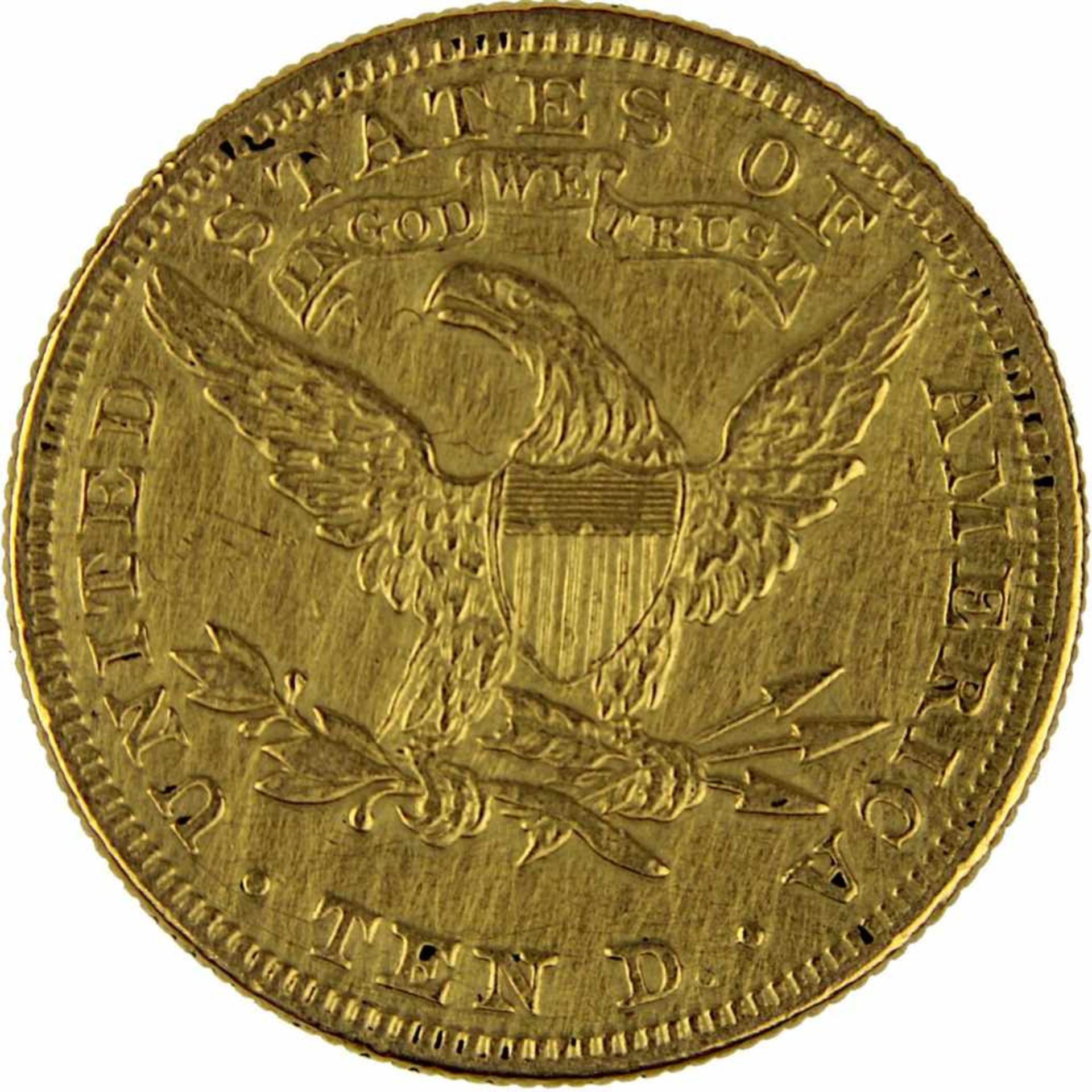 Goldmünze zu 10 Dollar, USA 1897, 900er Gold, 16,7 g, Coroned Head / Eagle, Erhaltung sehr schön - - Bild 2 aus 3