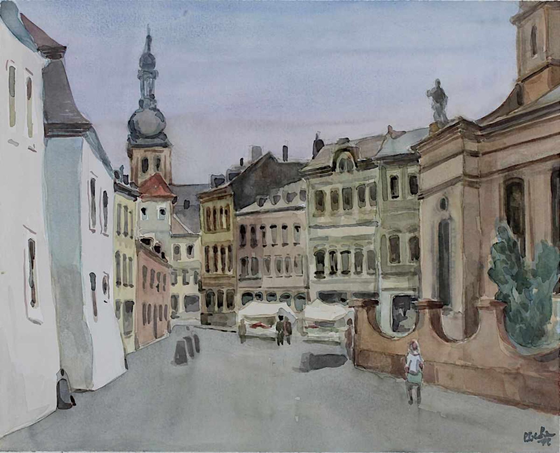 Eberle, Richard (Sulzbach-Altenwald 1918 - 2001 Saarbrücken), Blick in die Türkenstraße mit der - Bild 2 aus 2