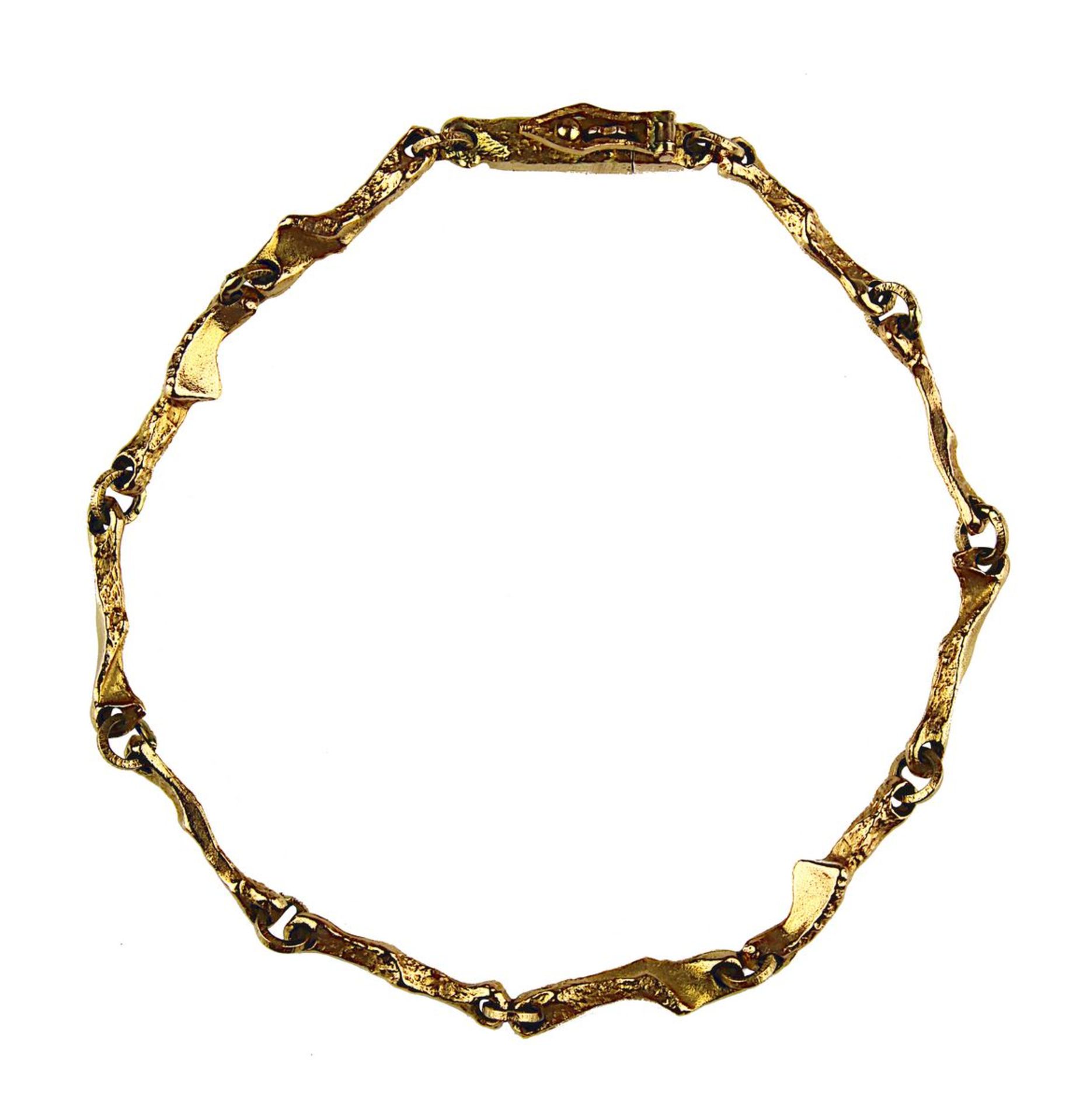 Lapponia Gelbgold-Gliederarmband, Finnland 1989, aus 10 Gliedern mit Verschluss, dieser gestempelt