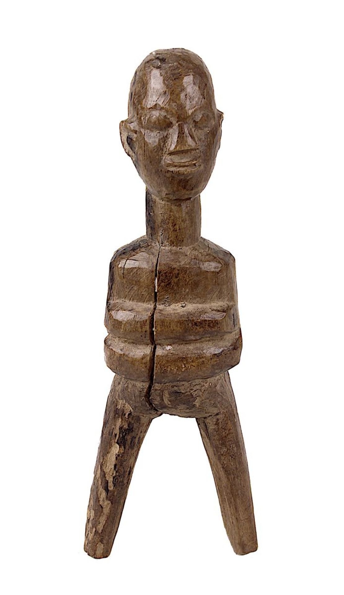 Steinschleuder der Lobi, Burkina Faso, mit Griff in Form einer menschlichen Figur mit