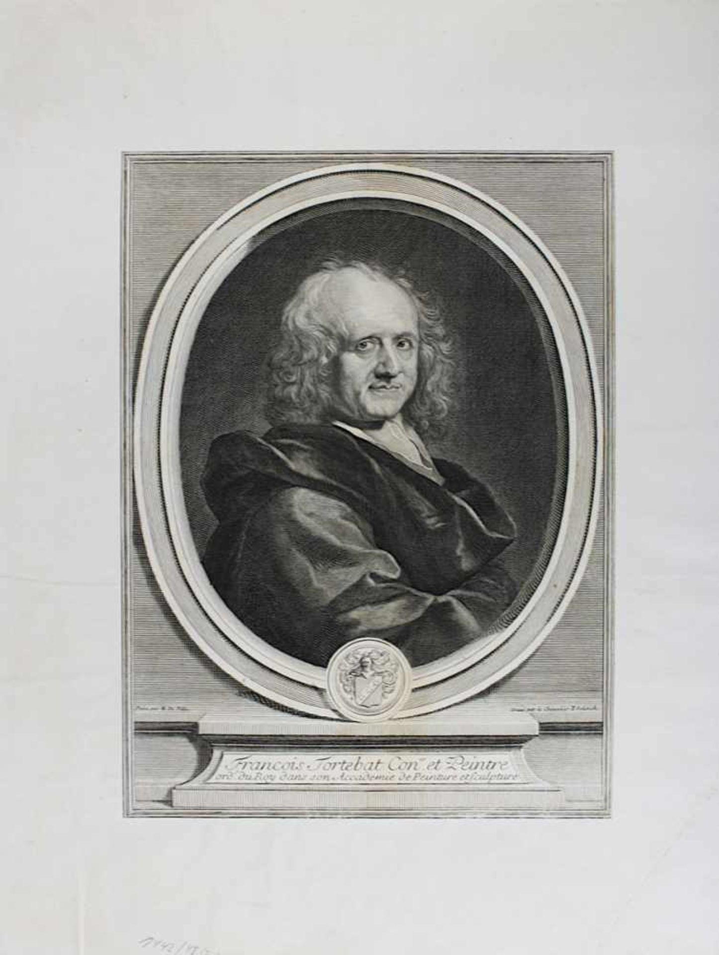 Zwei Kupferstiche von französischen Malern, 1.H.18.Jh.. Francois Tortebat, gest. von Edelinck nach - Image 3 of 3