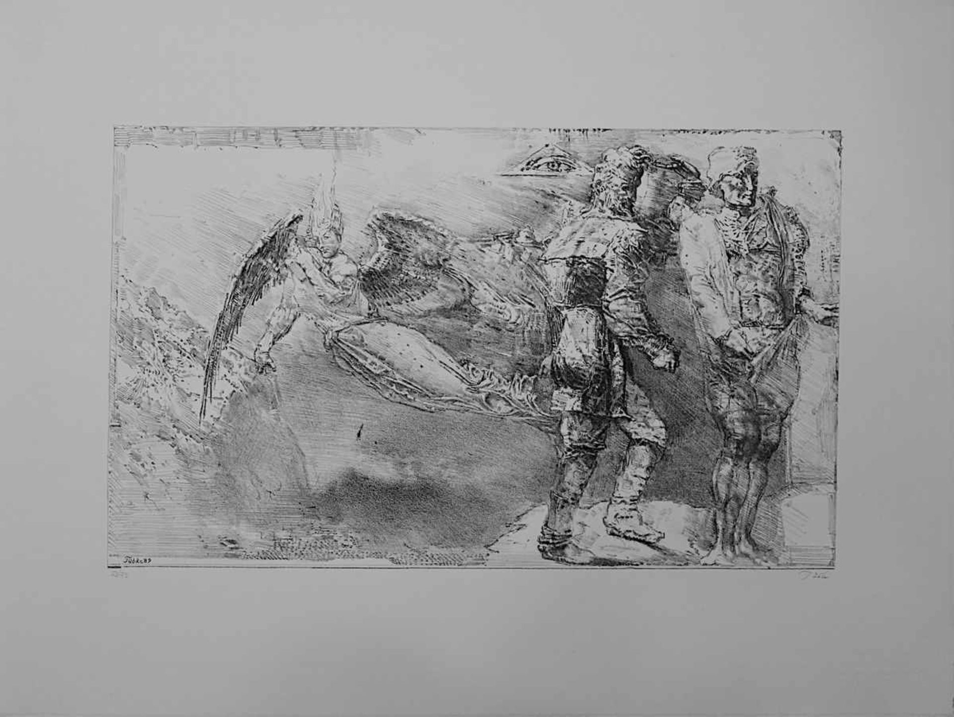 Tübke, Werner (Schönebeck 1929 - 2004 Leipzig), "Im Westkaukasus", Lithographie, 1989, am unteren