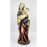 Maria mit Jesuskind, deutsch 2. H. 20. Jh., Holz geschnitzt und farbig gefasst, im spätgothischen