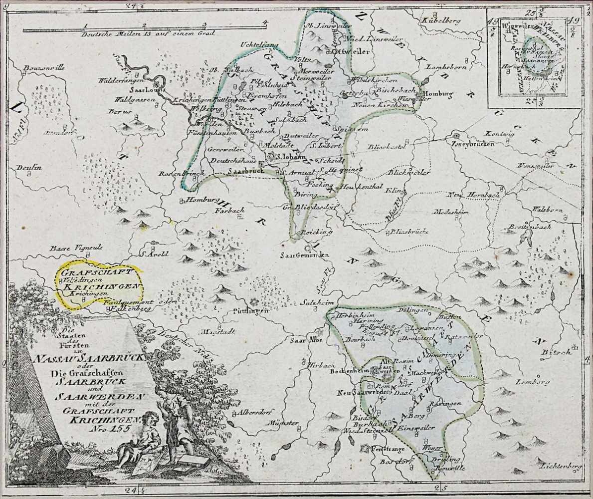 Sieben Grafiken, meist Saarland: Homburg und Philipsborn, jeweils Kupferstich von M. Merian, um - Image 2 of 9