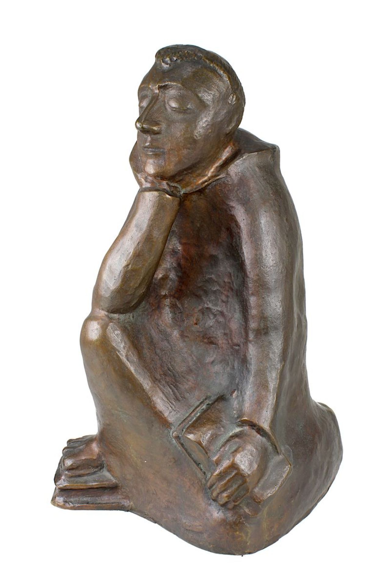 Bentele, Heinz (Köln 1902 - 1983), Heiliger Franziskus, Bronzefigur mit rotbrauner Patina, auf