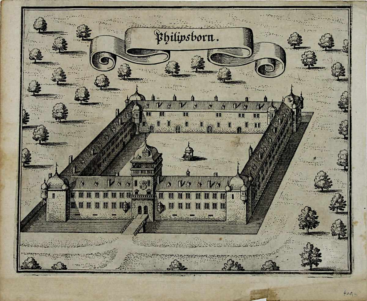 Sieben Grafiken, meist Saarland: Homburg und Philipsborn, jeweils Kupferstich von M. Merian, um - Image 9 of 9