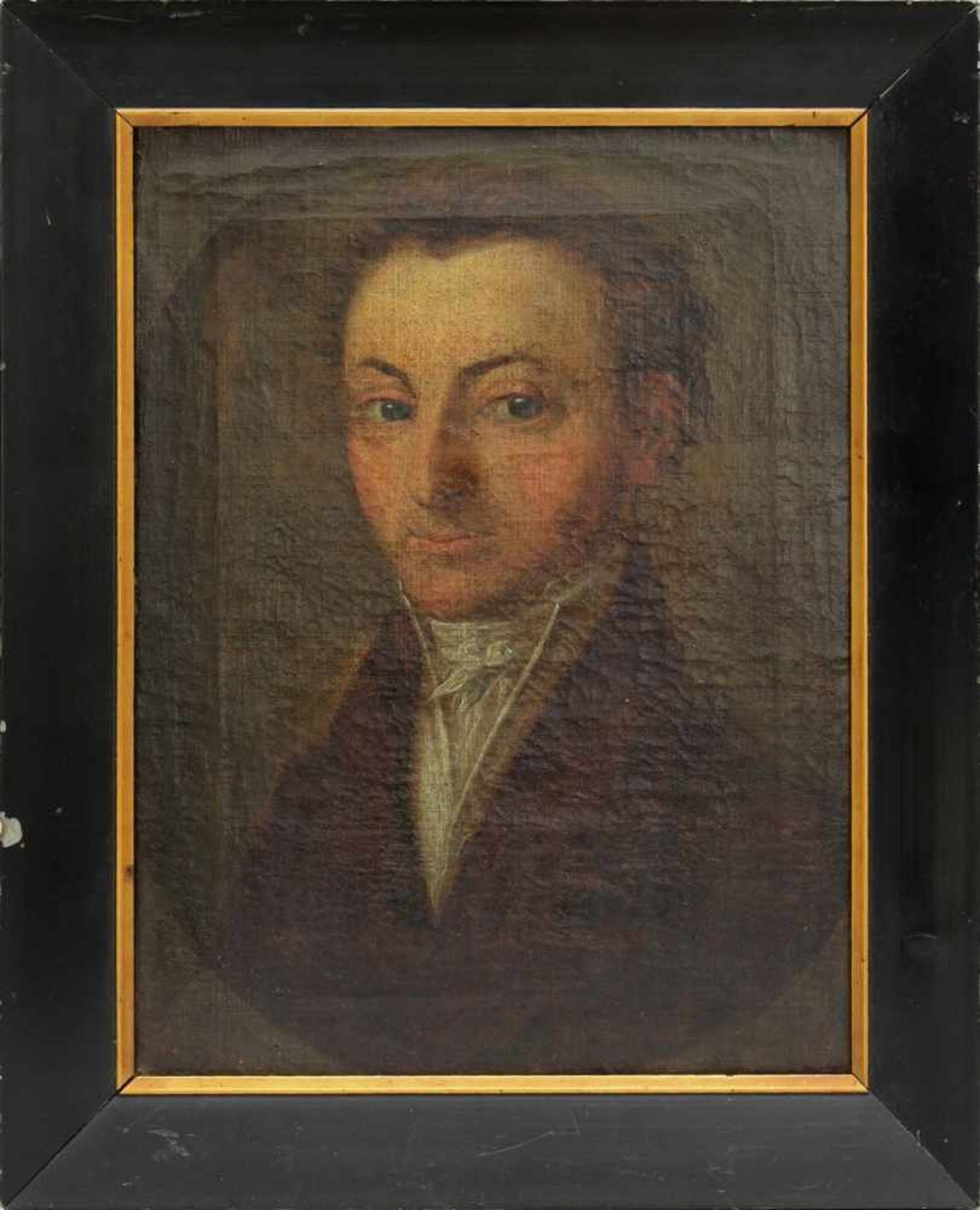 Porträtmaler um 1800, Porträt eines vornehmen Herren, Öl/Lwd., 32,5 x 24,5 cm, Craquelé,