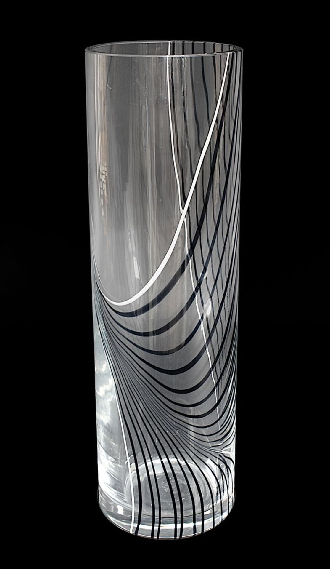 Seguso, Livio (geb. 1930), Murano-Stangenvase, Italien um 1970, Klarglas mit auf der Wandung