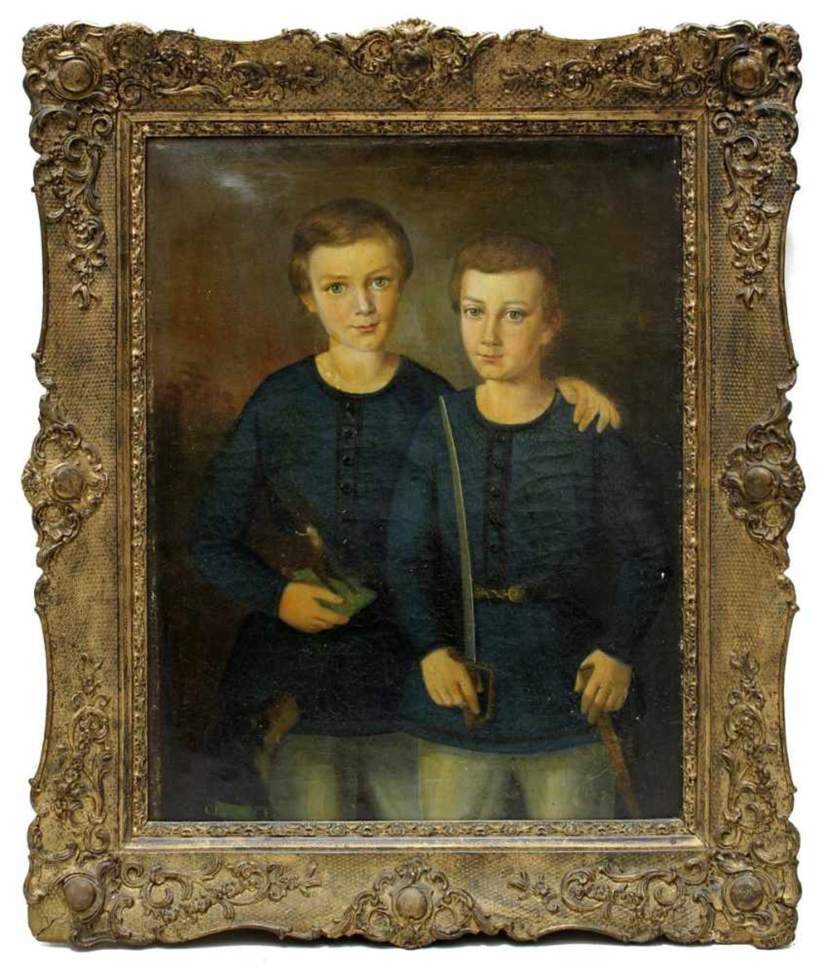 Porträtmaler 19.Jh., Dreiviertelportäts des Ludwig (1844-1917) und des Eduard (1845-1891) von