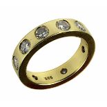 Memory-Ring aus 585 Gelbgold mit 8 Diamanten im Brillantschliff, zus. ca. 1,60 ct, weiß, s -