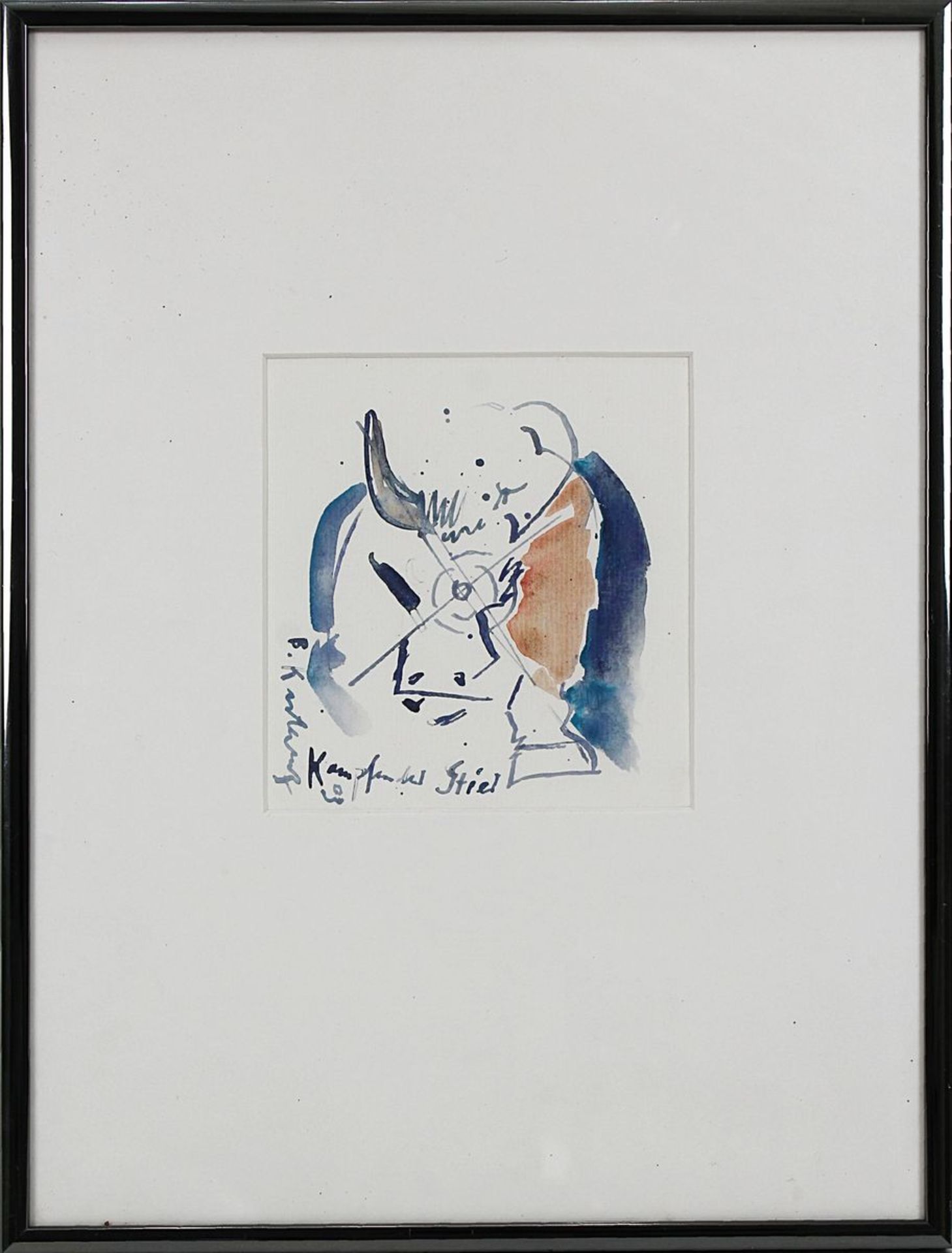 Kastenholz, Bernd (geb. 1943 Speyer), vier Aquarelle: Eine Einladung, zwei Musizierende, ein - Bild 2 aus 5