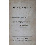 Von Droste - Hülshoff, Annette : Gedichte von Annette Elisabeth v. D.... H...., Münster 1838 in