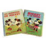 Walt Disney, 2 Hefte Hachette, Paris um 1931, "Les Aventures de Mickey" und "Mickey et Le Trésor",