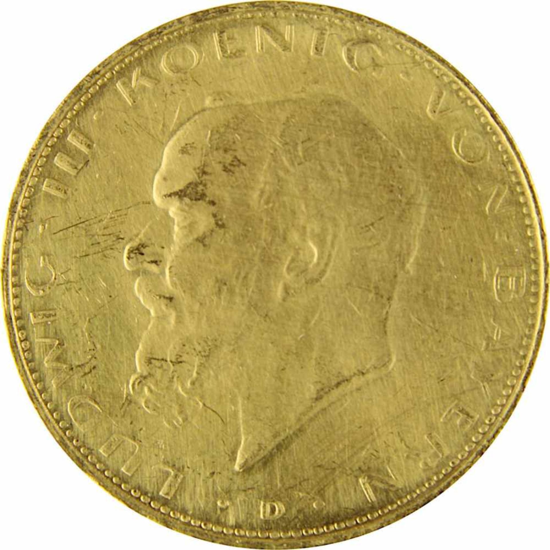 zurückgezogen / withdrawn---20 Mark Goldmünze Deutsches Reich, Bayern 1914, 900er Gold, VS Ludwig - Bild 2 aus 3