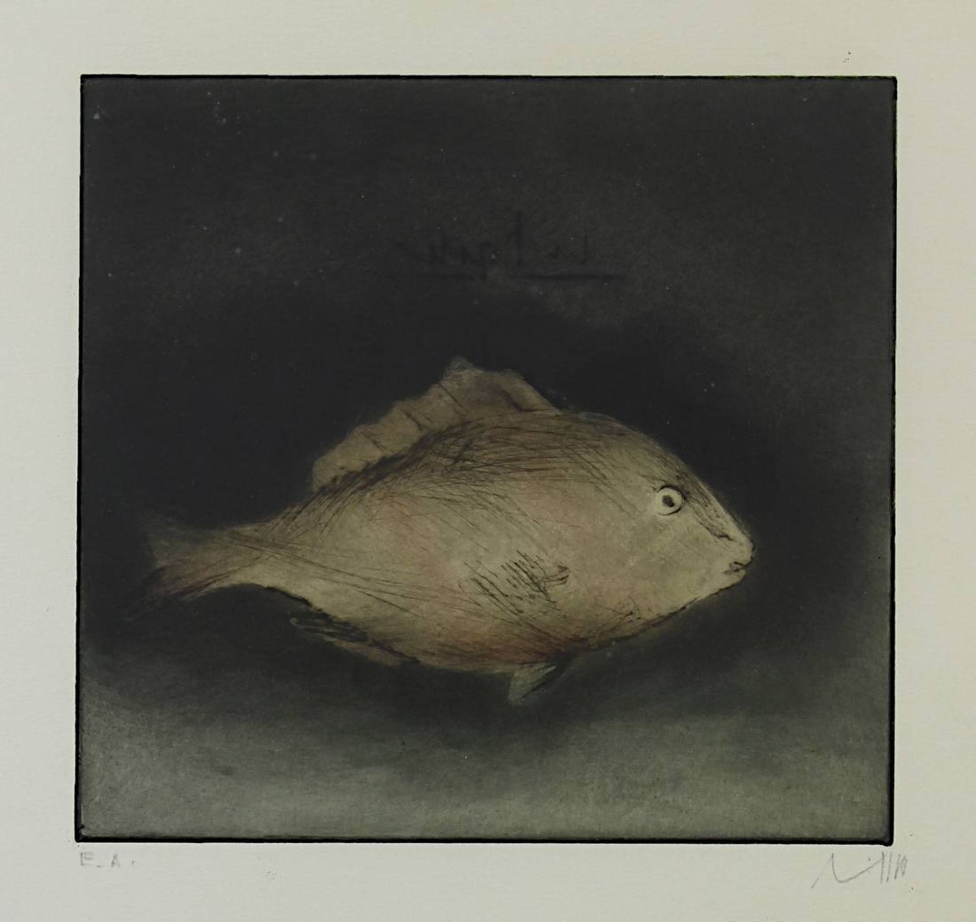 Lichtner-Aix, Werner (Berlin 1939 - 1987 München) Zwei Farbradierungen: Fisch, 18,5 x 20 cm, am - Bild 3 aus 5