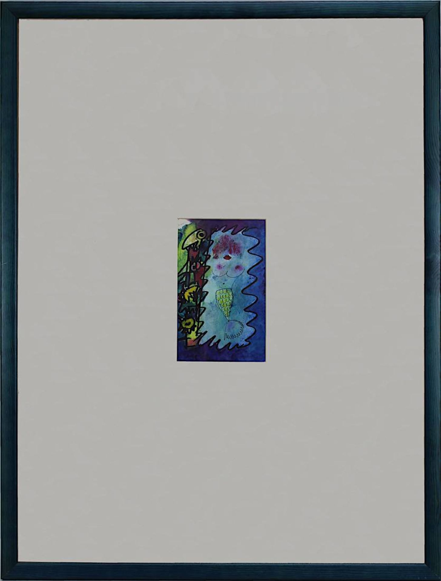 Zeitgenössischer Künstler (2.H.20.Jh.), Komposition mit Meerjungfrau, Aquarell, am unt. Rand - Image 2 of 2