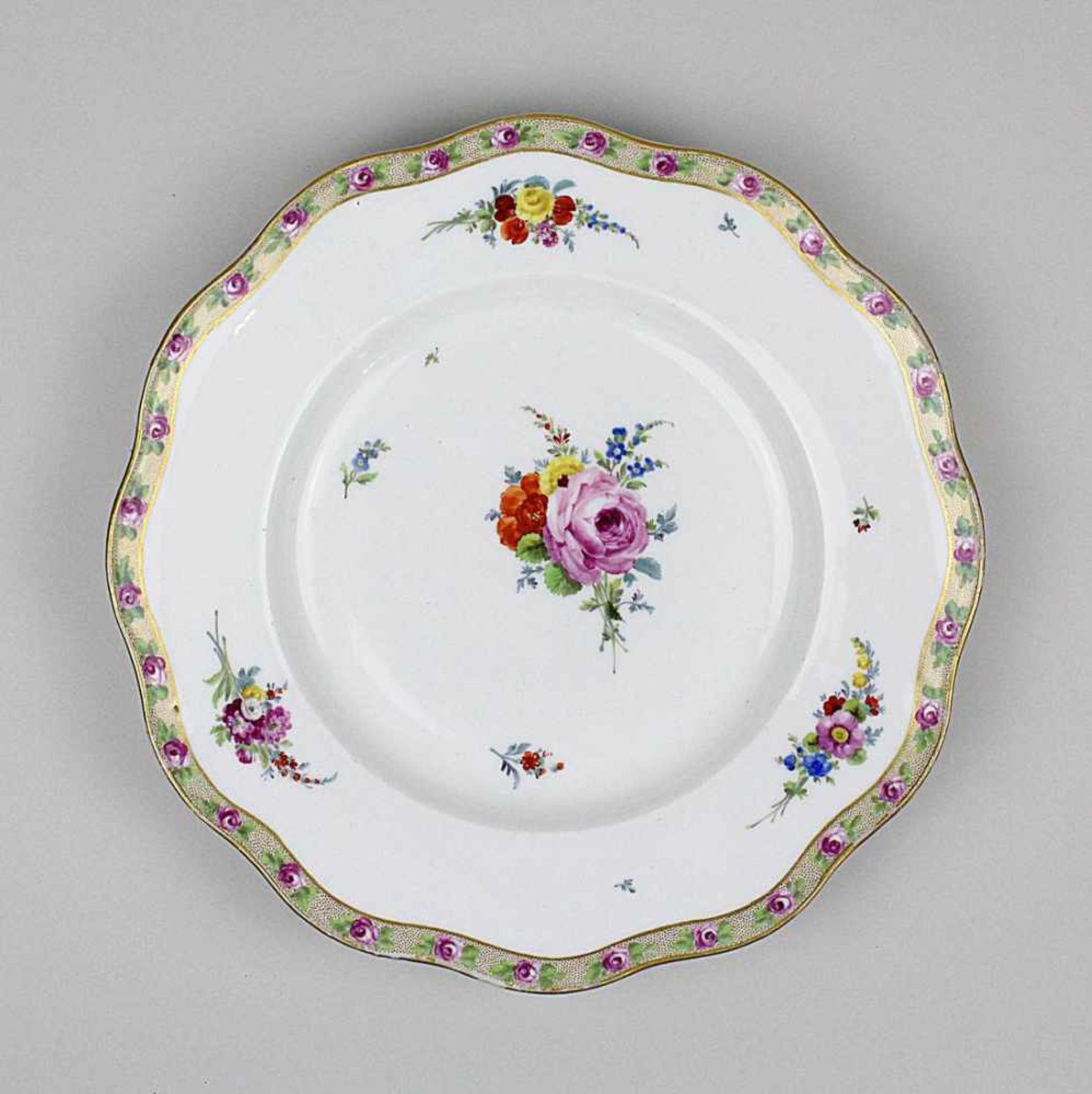 Meissen, Teller, 1774-1814, Marcolini-Zeit, Porzellan, weißer Scherben, runder Teller mit