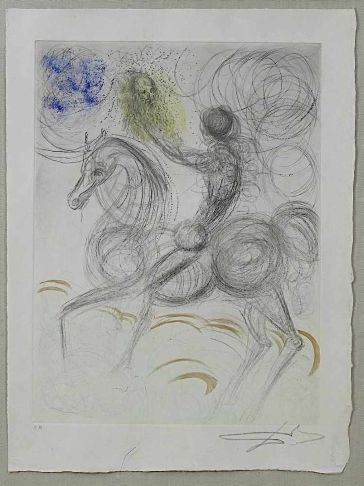 Dali, Salvador (Figueras 1904 - 1989 Figueras), Cavalier et la mort, aquarellierte Radierung, am - Image 2 of 2