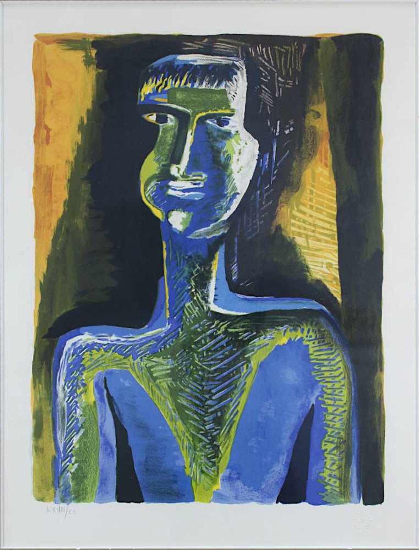 Zadkine, Ossip (Wizebsk 1888 - 1967 Paris), Abstraktes Männerporträt, Farblithographie, am unt. Rand - Image 2 of 2