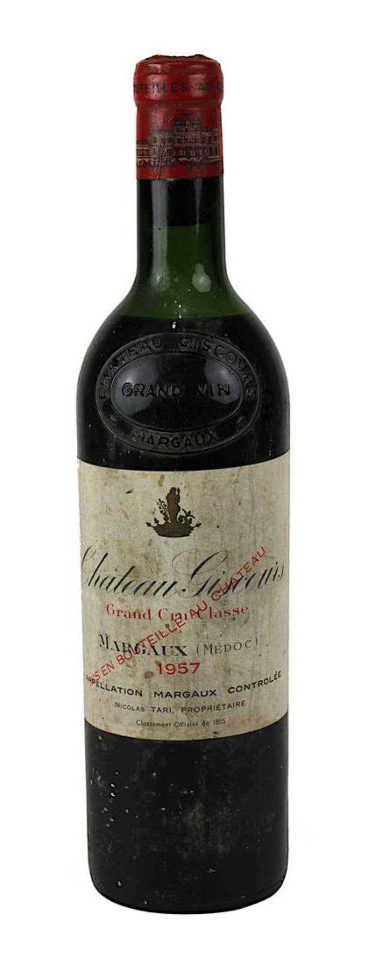 1 Flasche 1957er Château Giscours, Grand Crû classé Margaux, Médoc, Füllhöhe mittlere - obere