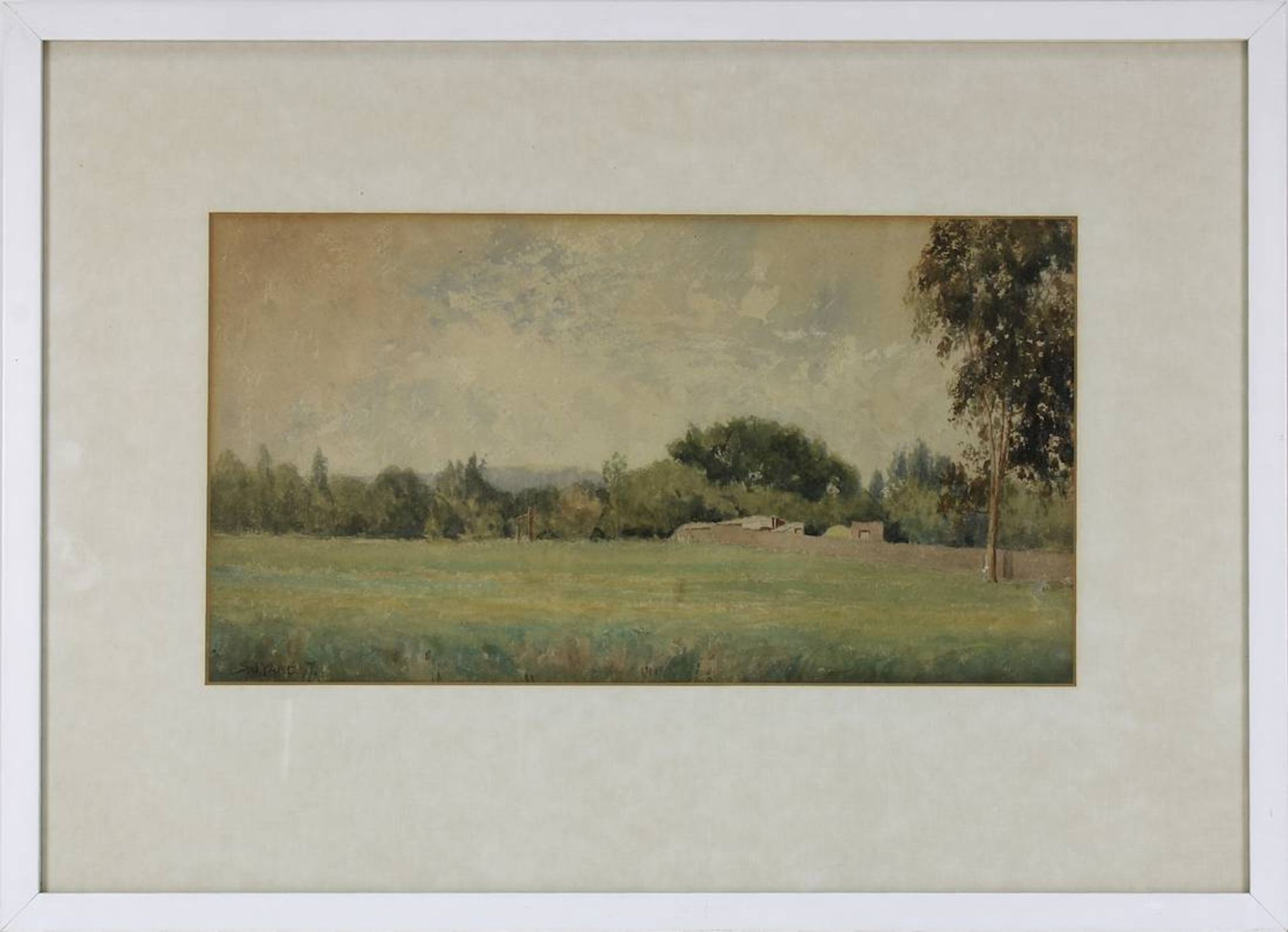 Yard, Sydney Jones (Rockford, Illinois 1855 - 1909 San Francisco), Landschaft mit Gehöft,