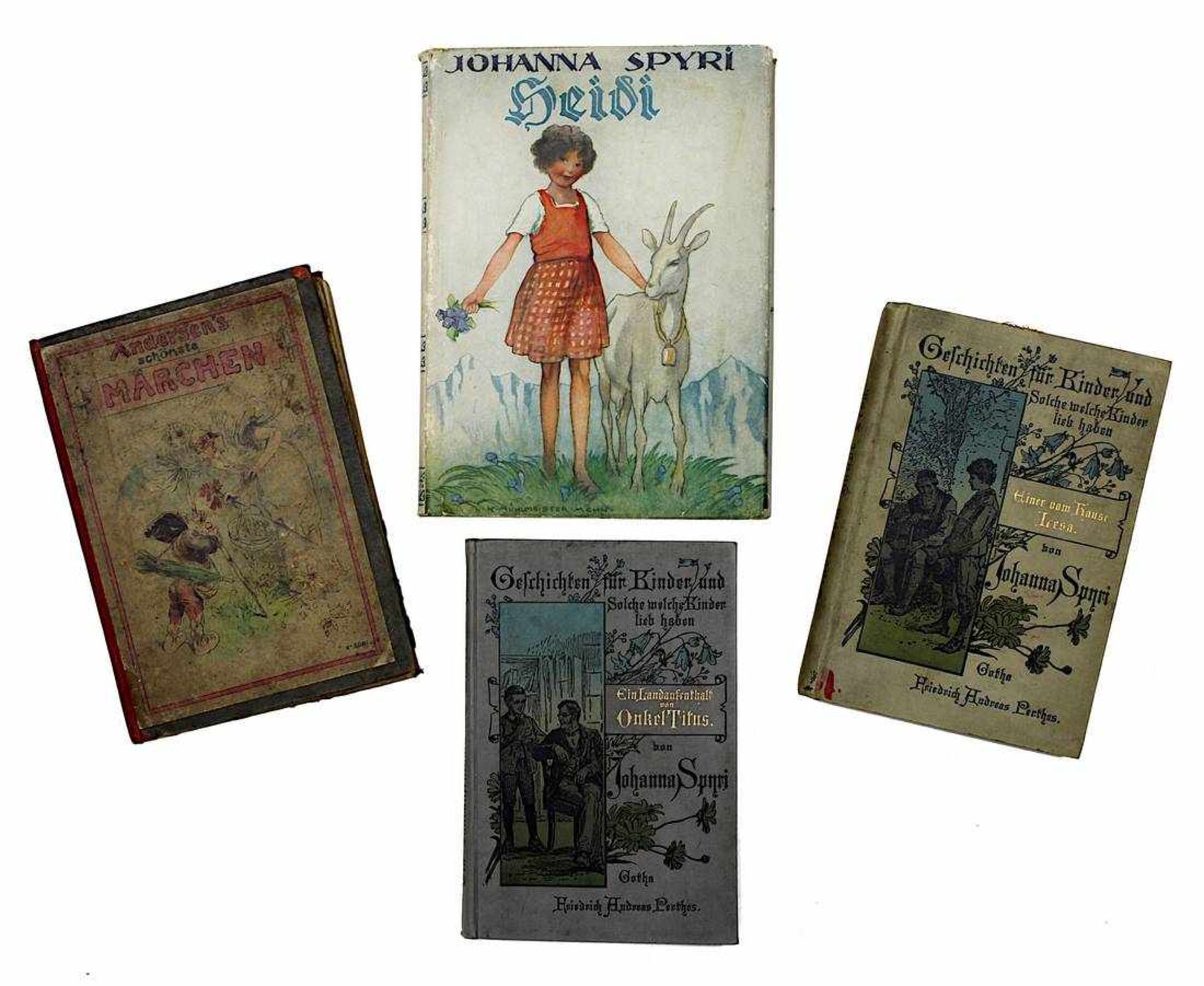 4 Kinderbücher um 1900 bzw. 1920: Johanna Spyri, Heidi, Reutlingen, Enßlin und Laiblin um 1920;