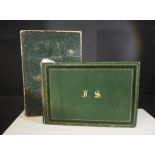 Album amicorum dans un jolie maroquin vert monogrammé JS contenu sous emboitage, [...]