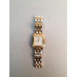 CARTIER. - Montre bracelet de dame, modèle "Panthère", boitier en or jaune, cadran [...]