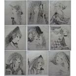 Marie LAURENCIN (1883-1956) L'éventail Série complète de 10 gravures originales à [...]