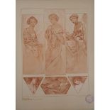 Alphonse MUCHA (1860-1939) Actrices, 1902 Lithographie Sur papier épais 45.5 x 33 [...]