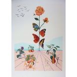 Salvador DALI (1904 - 1989) Flordali II - La rose papillon, 1981 Lithographie et [...]