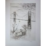 Salvador Dali (1904 - 1989) San Francisco : Golden Gate Bridge Gravure originale à [...]