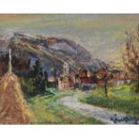 Jean VINAY (1907-1978). Vue du village de l'Albenc. Huile sur toile, signée en bas [...]
