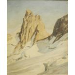 Albert BOULANGER (1901-1978). La Meije. Huile sur toile, signée en bas à gauche, [...]