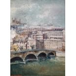 Georges Amélie RAVIER (1912-2000). Fourvière vue du quai Saint Antoine. Huile sur [...]