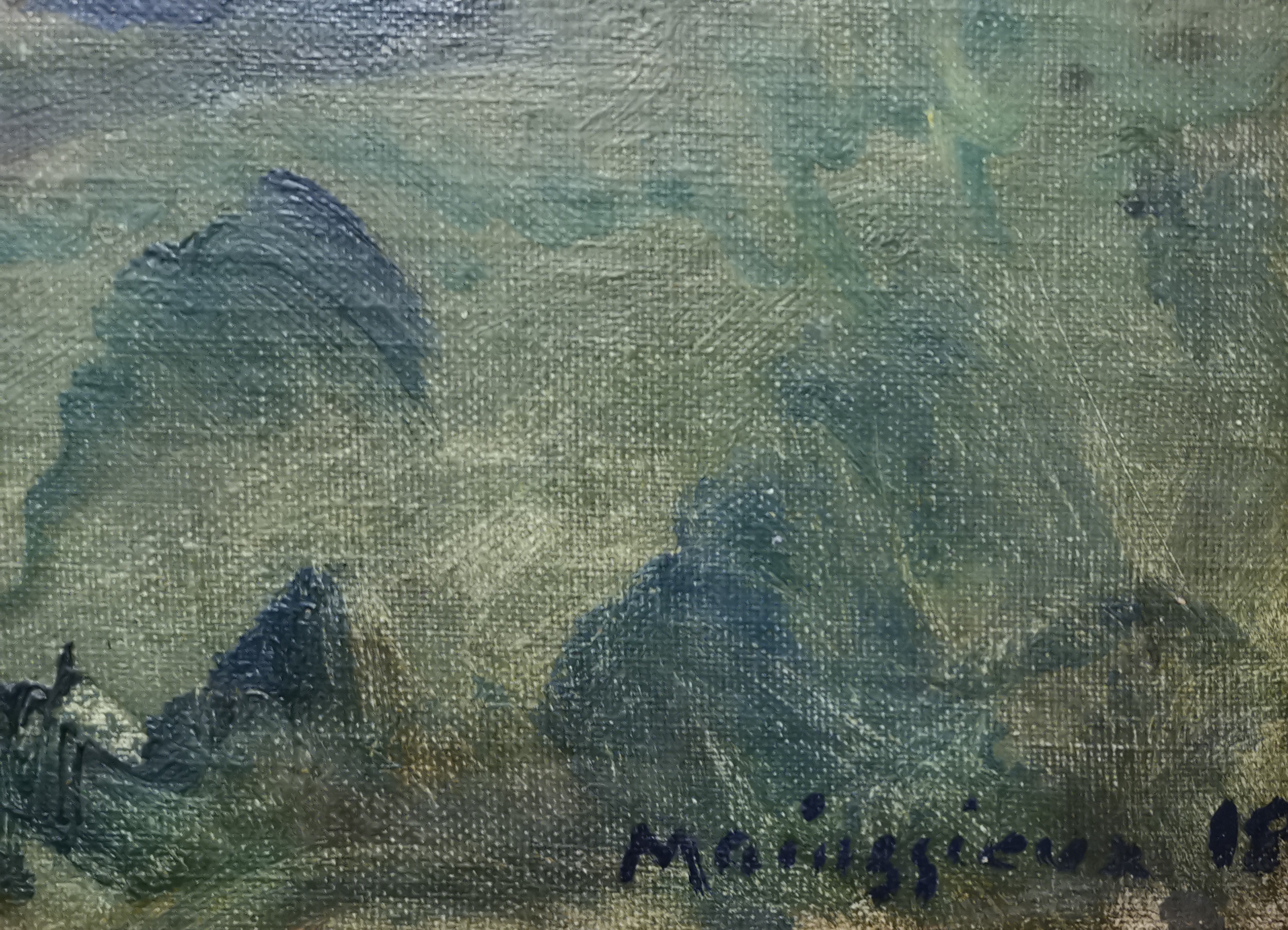 Lucien MAINSSIEUX (1885-1958). Paysage à la rivière. Huile sur toile marouflée sur [...] - Image 2 of 2