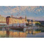 Daniel PIGNOT (1956). Soleil couchant sur le vieux port. Huile sur toile, signée en [...]