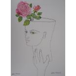 Jean MARAIS (1913 - 1998) - La femme fleurs - Lithographie tirée offset (imprimée [...]