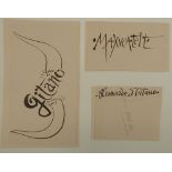 Pierre-Yves TREMOIS - Trois études de calligraphie - Dessin original à l'encre de [...]