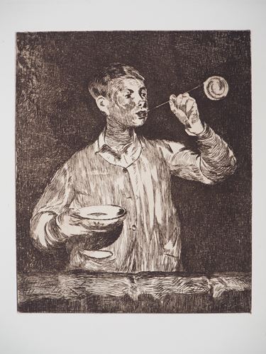Edouard Manet - The child with soap bubbles, 1869 - Original engraving (etching) - [...]