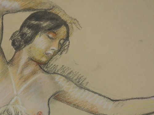 Maurice DENIS - Nude Study, 1924 - Pastel enhanced lithograph - Signed in the [...] - Image 4 of 5